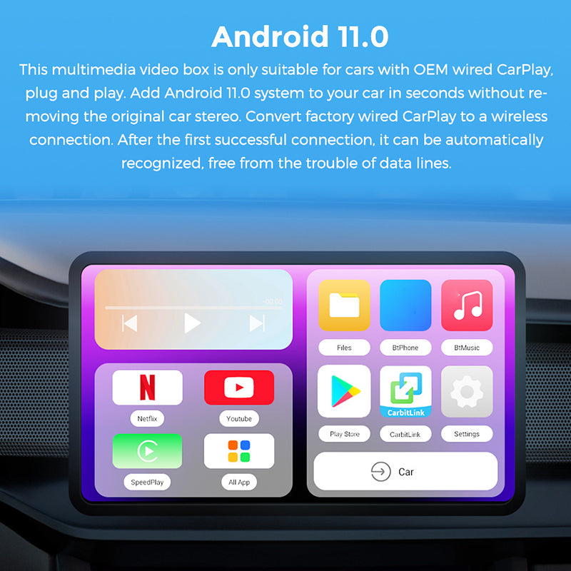 QM8 Car Wired to Wireless Smart AI BOX Car Play Adapter 2GB+16GB QM8 Car Wired to Wireless Smart AI BOX Car Play Adapter 2GB+16GB